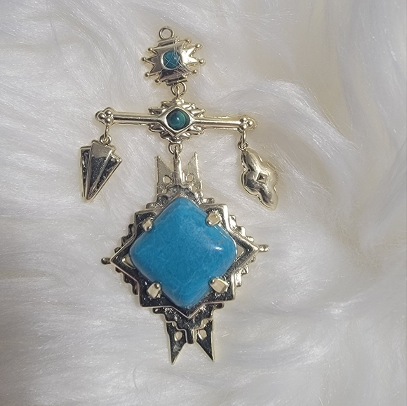 Kendra Scott Jewelry - Kendra Scott Cass long pendant with Charms blue Howlite